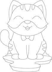 Cat Bow tie Animal Vector Graphic Art Illustration