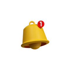 golden bell notification with number