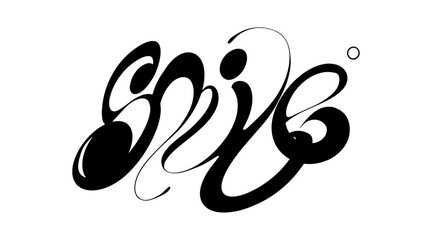 Abstract Custom Text Black Vector in Cute  and Beutiful curve