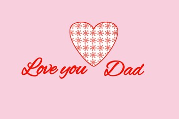 International father's day card poster banner template design with the text of love you dad illustration 