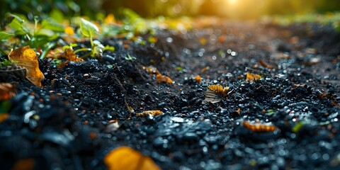 Microbes breaking down organic waste in a bioreactor showcasing sustainable waste management through ecofriendly technology. Concept Waste Management, Bioreactor Technology, Sustainable Solutions