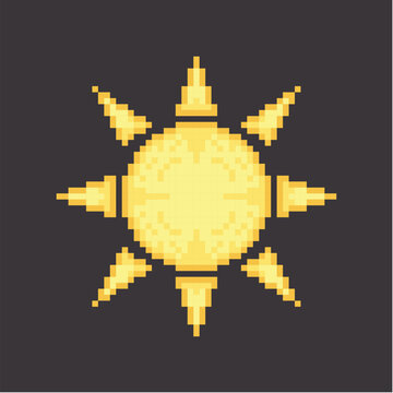 SUN CARTOON ICON PIXEL ART