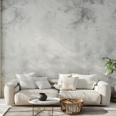 Mock up the gray cement wall in the living room, swap it out to add your design content.