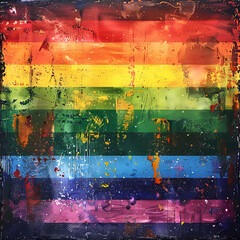 Gay pride grunge style AI illustration 