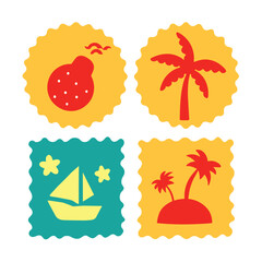 Summer Water colored Stamps design vector