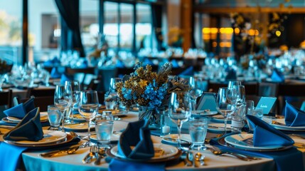 A table is set for a formal dinner
