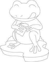 Frog Chocolate bar Animal Vector Graphic Art Illustration
