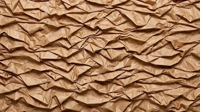 Animated craft crumpled paper animated background. Stop motion animated looped background