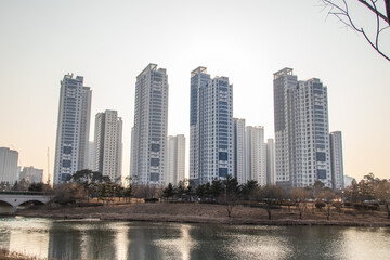 Fototapeta na wymiar 청라호수공원(Korea, Incheon cheong-na lake park)