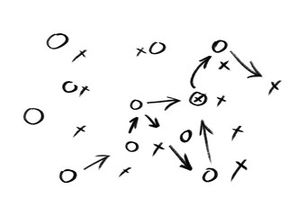  Tactic plan. Hand drawn strategy scheme sketch, isolated on free png background.