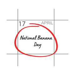 Obraz premium National Banana Day, a smiling banana with eyes, mouth and hands.