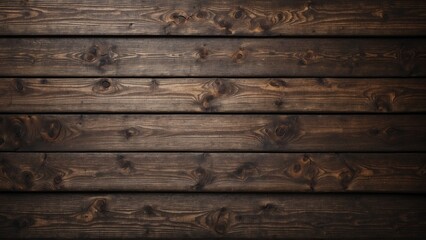Dark brown wood background, rustic wooden barn wall floor boards flat lay simple background