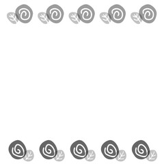 モノクロの抽象的な花の背景イラスト