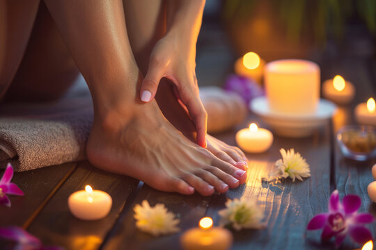 Piedi femminili nella spa