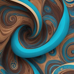 Brown and blue wallpaper with a colorful swirl