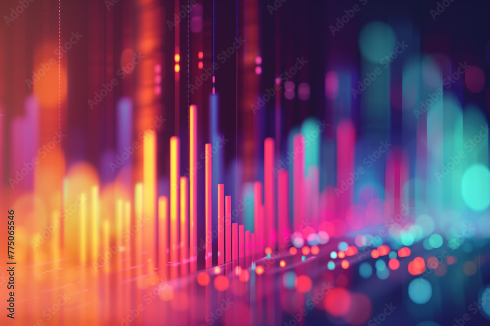 Poster abstract colorful background with graphs and lights. slide background for a presentation on marketin