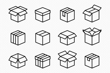 Vector isolated Box icon set