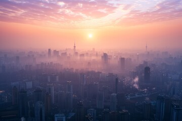 Fototapeta premium Chinese cities use AI technology to manage energy Save energy effective 