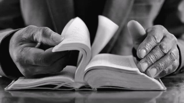 praying to God with the bible on black background with people stock footage stock video