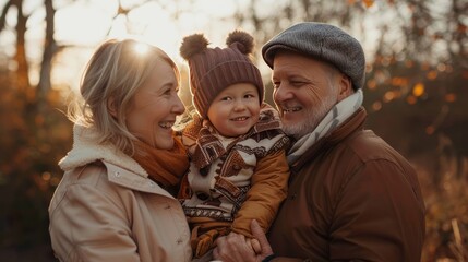 Obraz premium photograph of warm family Beaming full of smiles express happiness 