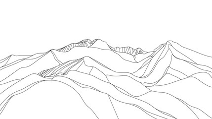 Montanhas feito com linhas - Ilustração 