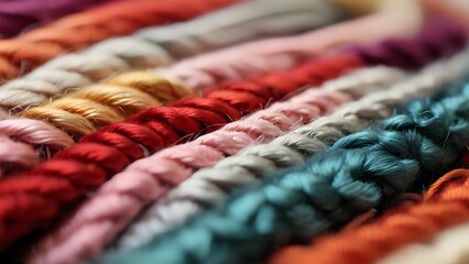 Close up of an multi color thread