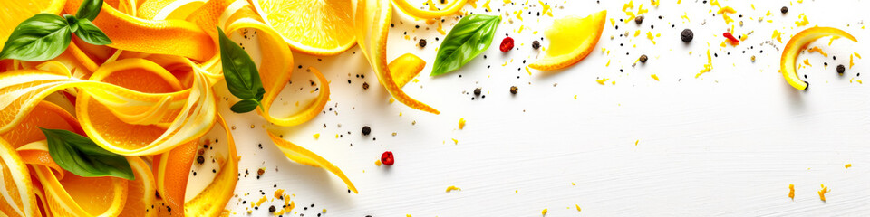 Pure zest: droplets gleam, evoking the bright flavor and invigorating aroma of freshly squeezed oranges. - obrazy, fototapety, plakaty