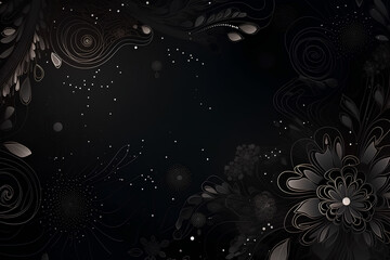 black and white floral background made by midjourney