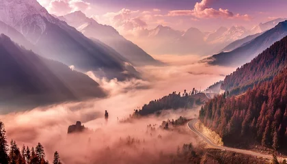 Fotobehang sunrise in the mountains © BradKPhotography