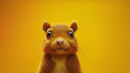 Eichhörnchen als Cartoons mit Platzhalter, ai generativ - obrazy, fototapety, plakaty