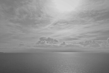 Sea Storm Sky, Black and white scene
