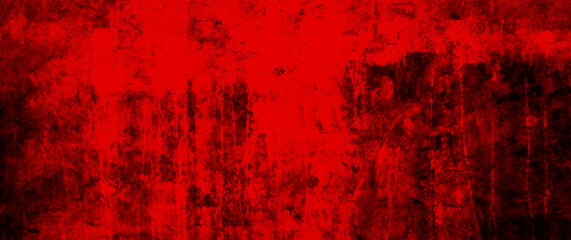 Abstract red black grunge vector background with old wall and destroyed surface for cover design, poster, cover, banner, flyer and cards. Bright grunge texture illustration.