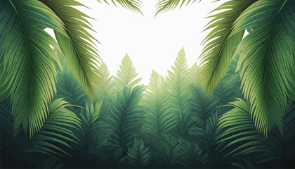Fototapeta na wymiar Tropical Palm Leaf Backdrop