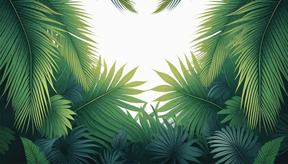 Fototapeta na wymiar Tropical Palm Leaf Backdrop
