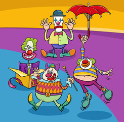 cartoon funny clowns and comedians characters group