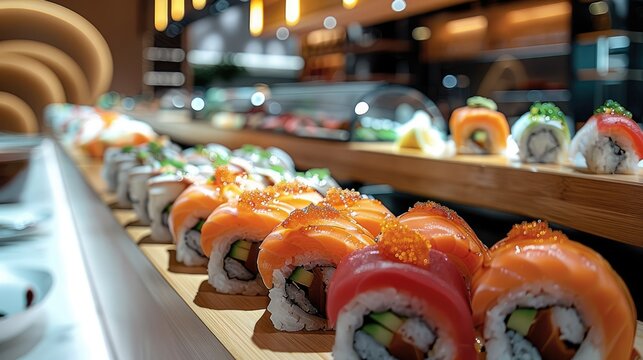 Restaurant that offers all-inclusive sushi. Generative AI.