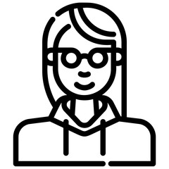 avatar with a hoodie. vector single icon with a dashed line style. suitable for any purpose. for example: website design, mobile app design, logo, etc.