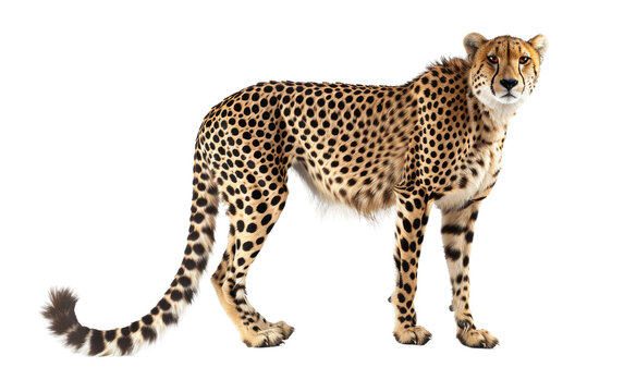 Swift Spotted Predator: Cheetah isolated on transparent Background