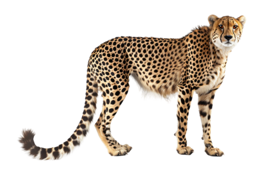 Swift Spotted Predator: Cheetah isolated on transparent Background