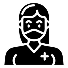 avatar nurse woman. vector single icon with a solid style. suitable for any purpose. for example: website design, mobile app design, logo, etc.