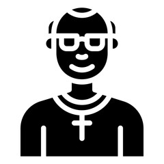 avatar pastor. vector single icon with a solid style. suitable for any purpose. for example: website design, mobile app design, logo, etc.