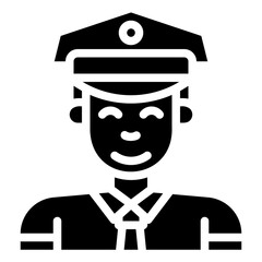 avatar policeman. vector single icon with a solid style. suitable for any purpose. for example: website design, mobile app design, logo, etc. - obrazy, fototapety, plakaty