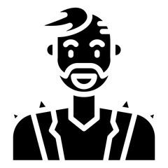 avatar punk rock. vector single icon with a solid style. suitable for any purpose. for example: website design, mobile app design, logo, etc.
