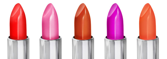 5 Various Lipsticks isolated on transparent background PNG cut out - 775084584