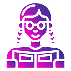 avatar read book. vector single icon with a solid gradient style. suitable for any purpose. for example: website design, mobile app design, logo, etc.