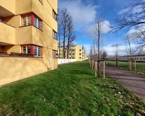 Hermann Beims estate, a social housing project from the 1920s, listed as historic monument in Magdeburg, Germany - 775085178
