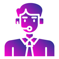 avatar with headphones. vector single icon with a solid gradient style. suitable for any purpose. for example: website design, mobile app design, logo, etc.