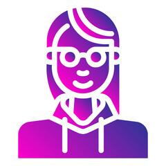 avatar female with a hoodie. vector single icon with a solid gradient style. suitable for any purpose. for example: website design, mobile app design, logo, etc.