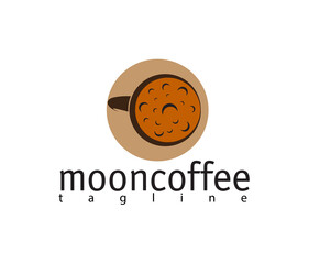 creative cup and moon logo design template