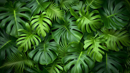 Fototapeta na wymiar leafy green fern background .